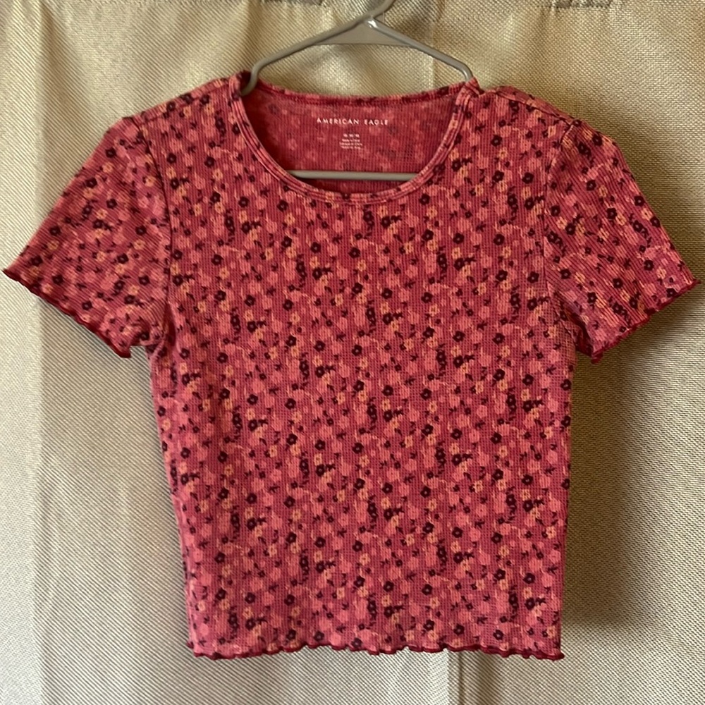 dark pink floral top